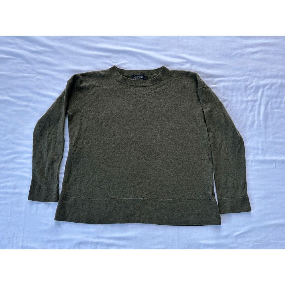 Women's Pendleton Cozy Winter Crew Neck Dark Green Sweater Size M/L